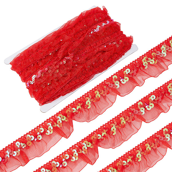 PandaHall Chinlon Pleated Lace Trim, with Sequin, for Sewing, Gift Package Wrapping, Floral Designing, Red, 1-1/8 inch(30mm), about 12.03...
PandaHall Chinlon Pleated Lace Trim, with Sequin, for Sewing, Gift Package Wrapping, Floral Designing, Red, 1-1/8 inch(30mm), about 12.03...