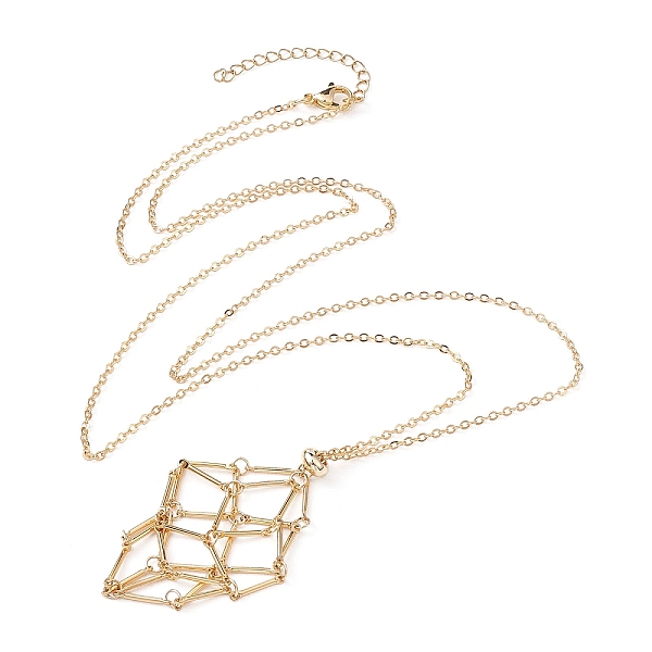 PandaHall Brass Macrame Pouch Empty Stone Holder for Pendant Necklaces Making, with Cable Chains & Lobster Claw Clasp, Real 18K Gold Plated...
PandaHall Brass Macrame Pouch Empty Stone Holder for Pendant Necklaces Making, with Cable Chains & Lobster Claw Clasp, Real 18K Gold Plated...