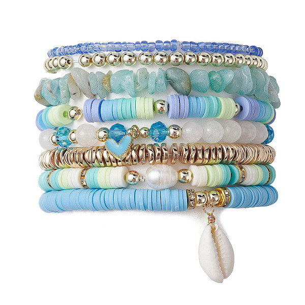 PandaHall 8Pcs 8 Style Natural Malaysia Jade & Pearl & Synthetic Hematite Beaded Stretch Bracelets Set, Polymer Clay Heishi Preppy Bracelets...
PandaHall 8Pcs 8 Style Natural Malaysia Jade & Pearl & Synthetic Hematite Beaded Stretch Bracelets Set, Polymer Clay Heishi Preppy Bracelets...