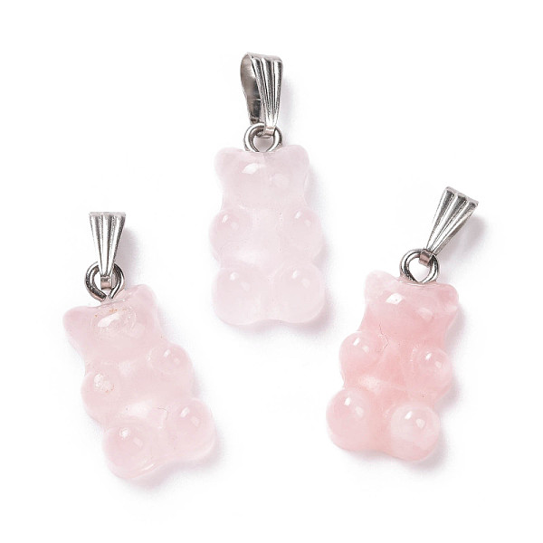 PandaHall Natural Rose Quartz Pendants, with Stainless Steel Color Tone 201 Stainless Steel Findings, Bear, 27.5mm, Hole: 2.5x7.5mm, Bear...
PandaHall Natural Rose Quartz Pendants, with Stainless Steel Color Tone 201 Stainless Steel Findings, Bear, 27.5mm, Hole: 2.5x7.5mm, Bear...