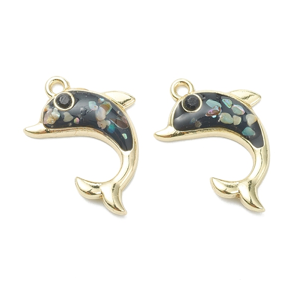 PandaHall Alloy Enamel Pendants, with Shell Beads and Rhinestone, Dolphin, Light Gold, Black, 23x16x3.5mm, Hole: 1.6mm Alloy...
PandaHall Alloy Enamel Pendants, with Shell Beads and Rhinestone, Dolphin, Light Gold, Black, 23x16x3.5mm, Hole: 1.6mm Alloy...