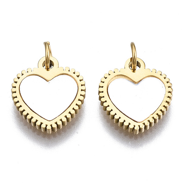 PandaHall 316 Surgical Stainless Steel Charms, with Shell and Jump Rings, Heart, Real 14K Gold Plated, 11x10x1.5mm, Jump Ring: 3.8x0.6mm...
PandaHall 316 Surgical Stainless Steel Charms, with Shell and Jump Rings, Heart, Real 14K Gold Plated, 11x10x1.5mm, Jump Ring: 3.8x0.6mm...