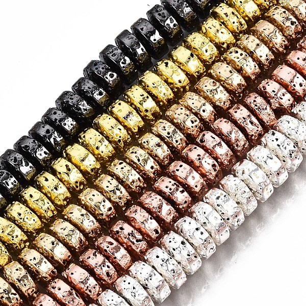 PandaHall Electroplated Natural Lava Rock Beads Strands, Heishi Beads, Flat Round/Disc, Bumpy, Mixed Color, 8x4mm, Hole: 1.2mm, about...
PandaHall Electroplated Natural Lava Rock Beads Strands, Heishi Beads, Flat Round/Disc, Bumpy, Mixed Color, 8x4mm, Hole: 1.2mm, about...