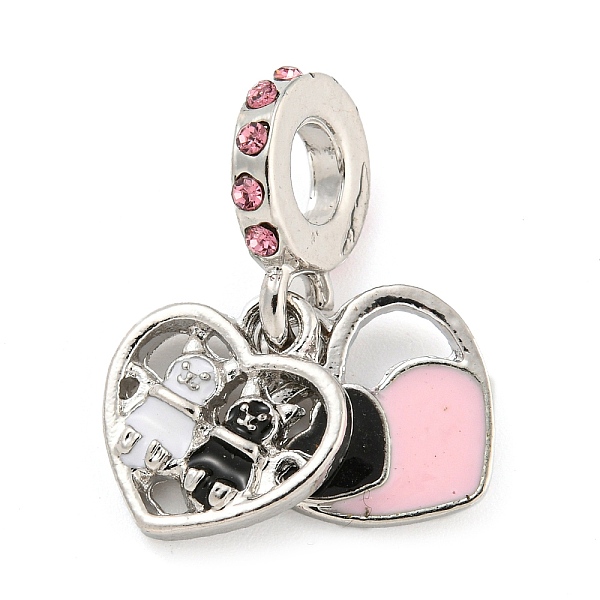 PandaHall Rack Plating Alloy Enamel Heart European Dangle Charms, Large Hole Pendants, with Rhinestone, Platinum, Cadmium Free & Nickel Free..., Pink
PandaHall Rack Plating Alloy Enamel Heart European Dangle Charms, Large Hole Pendants, with Rhinestone, Platinum, Cadmium Free & Nickel Free..., Pink