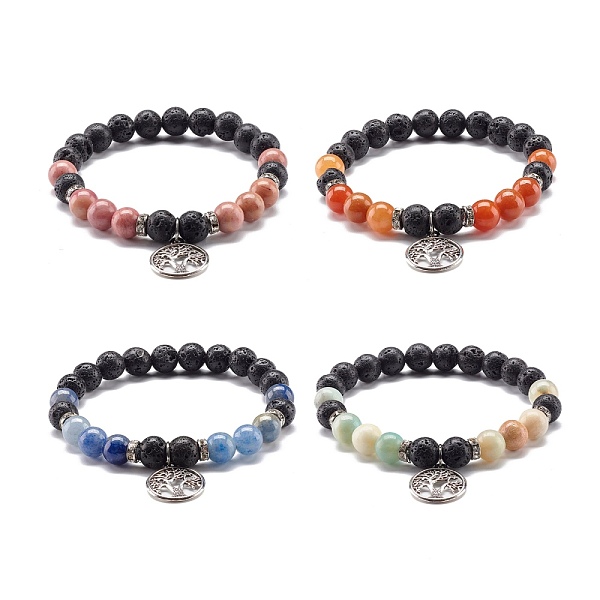 PandaHall Round Natural Mixed Gemstone Beads Stretch Bracelet, Tree of Life Flat Round Alloy Charm Bracelet, Energy 7 Chakra Jewelry for Her...
PandaHall Round Natural Mixed Gemstone Beads Stretch Bracelet, Tree of Life Flat Round Alloy Charm Bracelet, Energy 7 Chakra Jewelry for Her...