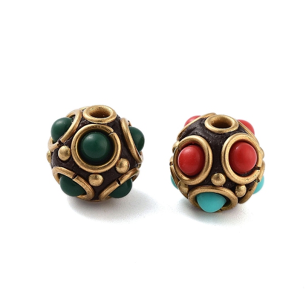 PandaHall Handmade Indonesia Beads, with Brass and Resin, Round, Mixed Color, 12mm, Hole: 1.8mm Polymer Clay Round Multicolor
PandaHall Handmade Indonesia Beads, with Brass and Resin, Round, Mixed Color, 12mm, Hole: 1.8mm Polymer Clay Round Multicolor