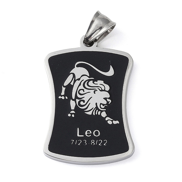 PandaHall 304 Stainless Steel Pendants, with Enamel, Stainless Steel Color, Rectangle with Constellation, Leo, 39x26x3mm, Hole: 7x3mm..., Black
PandaHall 304 Stainless Steel Pendants, with Enamel, Stainless Steel Color, Rectangle with Constellation, Leo, 39x26x3mm, Hole: 7x3mm..., Black