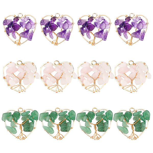 PandaHall SUPERFINDINGS 12Pcs 3 Styles Tree of Life Gemstone Pendant Crystal Quartz Stone Pendant Stone Pendant Heart with Tree Charm for...
PandaHall SUPERFINDINGS 12Pcs 3 Styles Tree of Life Gemstone Pendant Crystal Quartz Stone Pendant Stone Pendant Heart with Tree Charm for...