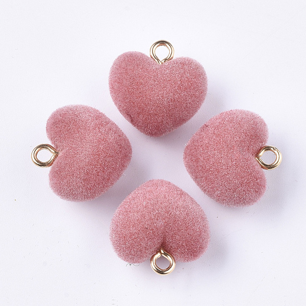 PandaHall Flocky Acrylic Pendants, with Brass Loops, Heart, Golden, Flamingo, 18.5x18x13mm, Hole: 2.5mm Brass+Acrylic Heart Pink
PandaHall Flocky Acrylic Pendants, with Brass Loops, Heart, Golden, Flamingo, 18.5x18x13mm, Hole: 2.5mm Brass+Acrylic Heart Pink