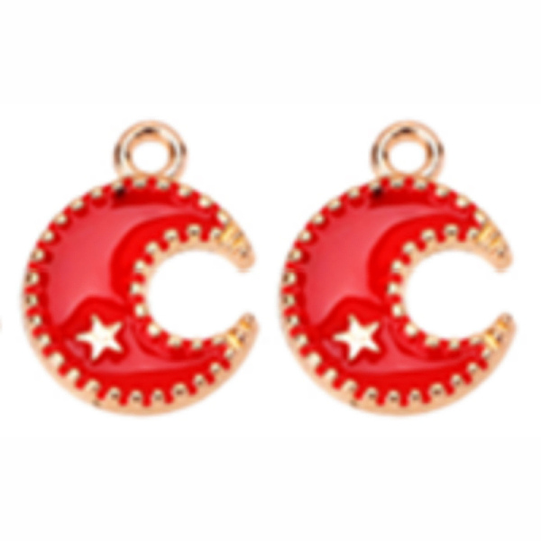 PandaHall Alloy Enamel Pendants, Moon & Star, Light Gold, Red, 16x13x2mm, Hole: 1.8mm Alloy+Enamel Moon Red
PandaHall Alloy Enamel Pendants, Moon & Star, Light Gold, Red, 16x13x2mm, Hole: 1.8mm Alloy+Enamel Moon Red