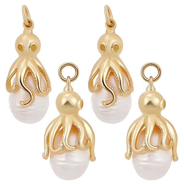 PandaHall Beebeecraft 1 Box 4Pcs Octopus Charms 18K Gold Plated Brass Natural Oval Shell Pearl Ocean Animals Pendants Charm with Jump Rings...
PandaHall Beebeecraft 1 Box 4Pcs Octopus Charms 18K Gold Plated Brass Natural Oval Shell Pearl Ocean Animals Pendants Charm with Jump Rings...