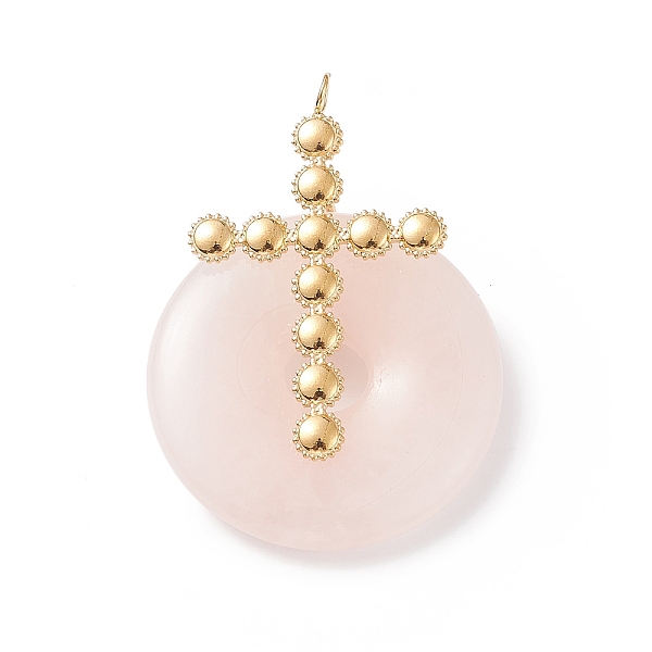 PandaHall Natural Rose Quartz Pendants, with Ion Plating(IP) Golden Color Tone 304 Stainless Steel Findings, Religion Cross with Donut/Pi...
PandaHall Natural Rose Quartz Pendants, with Ion Plating(IP) Golden Color Tone 304 Stainless Steel Findings, Religion Cross with Donut/Pi...