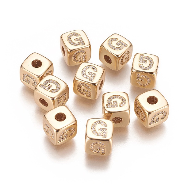 PandaHall Brass Micro Pave Cubic Zirconia Beads, Horizontal Hole, Real 18K Gold Plated, Long-Lasting Plated, Cube with Letter, Clear...
PandaHall Brass Micro Pave Cubic Zirconia Beads, Horizontal Hole, Real 18K Gold Plated, Long-Lasting Plated, Cube with Letter, Clear...
