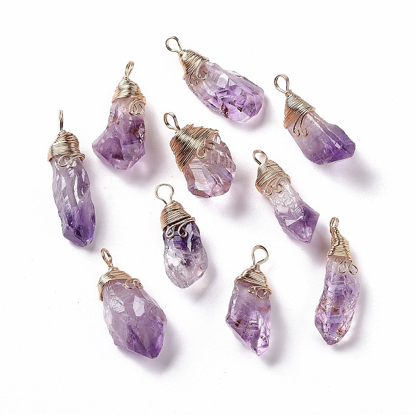 PandaHall Natural Raw Amethyst Pendants, Copper Wire Wrapped Druzy Amethyst Nuggets Charms, 39~48.5x17~19.5x8.5~21mm, Hole: 5~6x4~5mm...
PandaHall Natural Raw Amethyst Pendants, Copper Wire Wrapped Druzy Amethyst Nuggets Charms, 39~48.5x17~19.5x8.5~21mm, Hole: 5~6x4~5mm...
