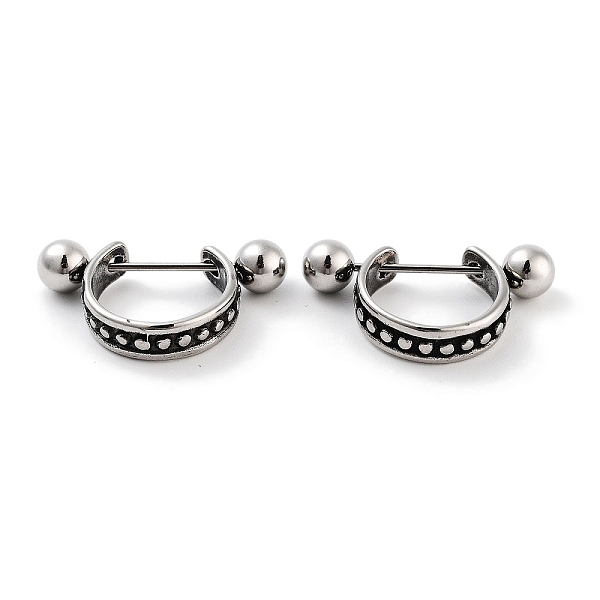 PandaHall Textured 316 Surgical Stainless Steel Shield Barbell Hoop Earrings, Cartilage Earrings for Women, Antique Silver, 14x4mm 316...
PandaHall Textured 316 Surgical Stainless Steel Shield Barbell Hoop Earrings, Cartilage Earrings for Women, Antique Silver, 14x4mm 316...