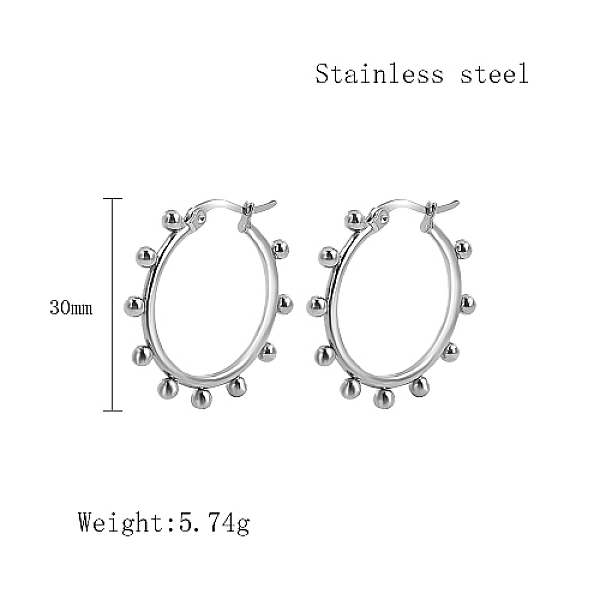 PandaHall Stainless Steel Hoop Earrings for Women, Stainless Steel Color, Ring, 30mm Stainless Steel Ring
PandaHall Stainless Steel Hoop Earrings for Women, Stainless Steel Color, Ring, 30mm Stainless Steel Ring