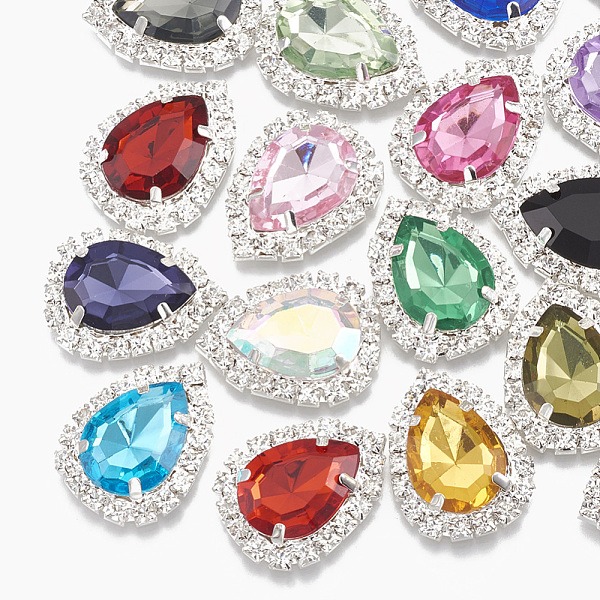 PandaHall Acrylic Rhinestone Cabochons, with Brass Rhinestone Findings, Faceted, teardrop, Silver Color Plated, Mixed Color, 25x19x6mm..., Multicolor
PandaHall Acrylic Rhinestone Cabochons, with Brass Rhinestone Findings, Faceted, teardrop, Silver Color Plated, Mixed Color, 25x19x6mm..., Multicolor