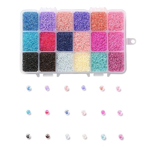 PandaHall 450G 18 Colors 12/0 Grade A Round Glass Seed Beads, Transparent Inside Colours, Mixed Color, 2.3x1.5mm, Hole: 1mm, 25g/color..., Multicolor
PandaHall 450G 18 Colors 12/0 Grade A Round Glass Seed Beads, Transparent Inside Colours, Mixed Color, 2.3x1.5mm, Hole: 1mm, 25g/color..., Multicolor