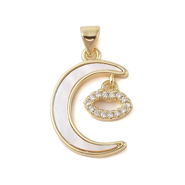 PandaHall Brass Micro Pave Clear Cubic Zirconia Pendant, with Shell, Moon, Real 18K Gold Plated, Lip, 21.5x16.5x3mm, Hole: 4x3.5mm...
PandaHall Brass Micro Pave Clear Cubic Zirconia Pendant, with Shell, Moon, Real 18K Gold Plated, Lip, 21.5x16.5x3mm, Hole: 4x3.5mm...