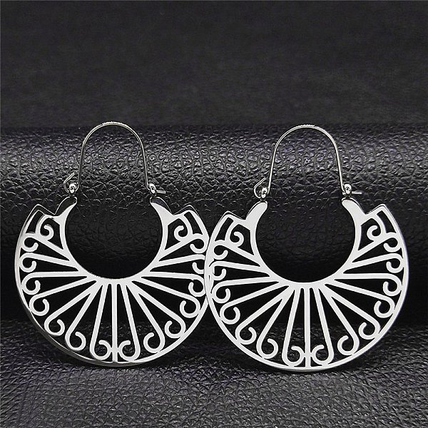 PandaHall 304 Stainless Steel Hollow Arch Hoop Earrings, Bohemia Earrings, Stainless Steel Color, 48x40mm 304 Stainless Steel Arch
PandaHall 304 Stainless Steel Hollow Arch Hoop Earrings, Bohemia Earrings, Stainless Steel Color, 48x40mm 304 Stainless Steel Arch