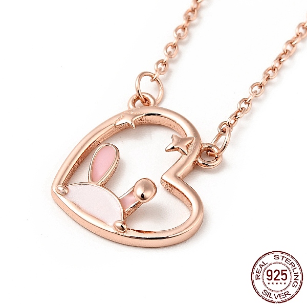 PandaHall Enamel Heart with Rabbit Pendant Necklace, 925 Sterling Silver Jewelry for Women, Rose Gold, 16.02 inch(40.7cm) Sterling Silver
PandaHall Enamel Heart with Rabbit Pendant Necklace, 925 Sterling Silver Jewelry for Women, Rose Gold, 16.02 inch(40.7cm) Sterling Silver