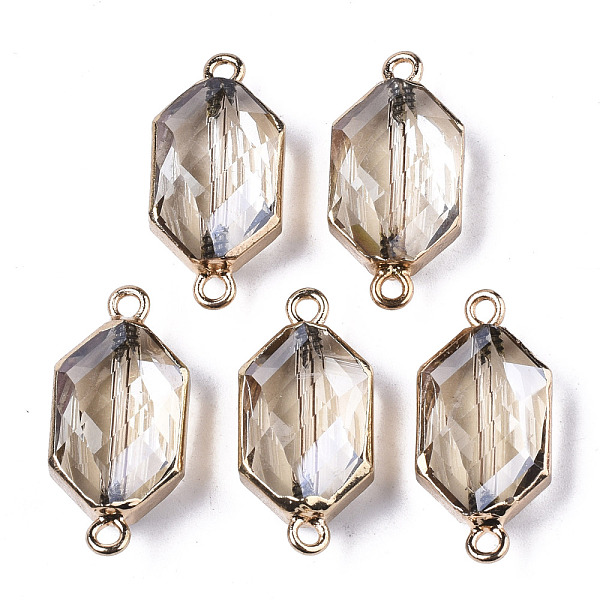 PandaHall Electroplate Glass Links Connectors, with Edge Golden Plated Iron Loops, Faceted, Hexagon, Clear, 26x12x9mm, Hole: 1.8mm Glass...
PandaHall Electroplate Glass Links Connectors, with Edge Golden Plated Iron Loops, Faceted, Hexagon, Clear, 26x12x9mm, Hole: 1.8mm Glass...
