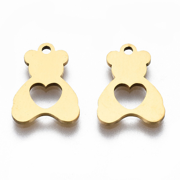 PandaHall 201 Stainless Steel Charms, Laser Cut, Bear, Golden, 13.5x10x1mm, Hole: 1.2mm 201 Stainless Steel Bear
PandaHall 201 Stainless Steel Charms, Laser Cut, Bear, Golden, 13.5x10x1mm, Hole: 1.2mm 201 Stainless Steel Bear