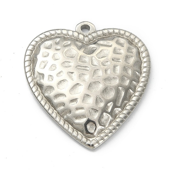 PandaHall 304 Stainless Steel Pendants, Textured Heart Charm, Stainless Steel Color, 27x25x3.7mm, Hole: 1.6mm 304 Stainless Steel Heart
PandaHall 304 Stainless Steel Pendants, Textured Heart Charm, Stainless Steel Color, 27x25x3.7mm, Hole: 1.6mm 304 Stainless Steel Heart