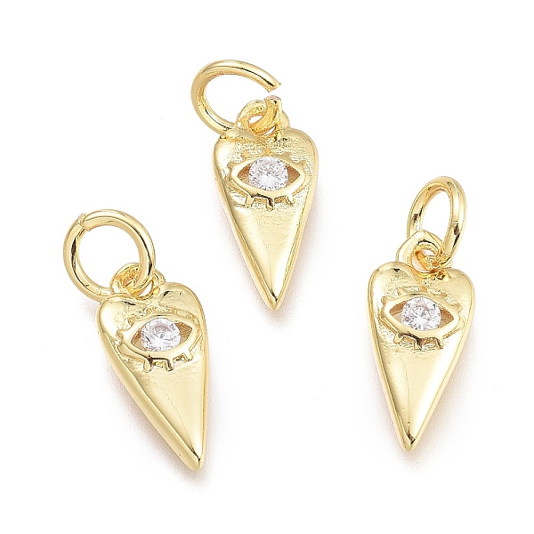 PandaHall Brass Micro Pave Cubic Zirconia Pendants, with Jump Ring, Heart with Eye, Real 18K Gold Plated, Clear, 12x5.5x2.3mm, Jump Rings...
PandaHall Brass Micro Pave Cubic Zirconia Pendants, with Jump Ring, Heart with Eye, Real 18K Gold Plated, Clear, 12x5.5x2.3mm, Jump Rings...