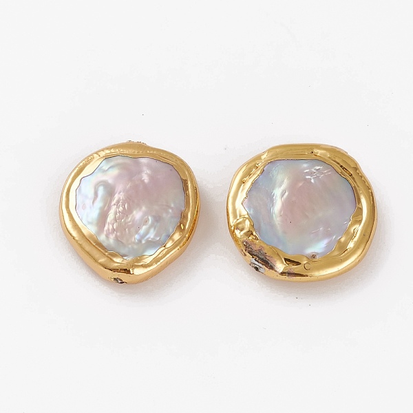 PandaHall Natural Pearl Beads, with Golden Brass Edge, Flat Round, 22.2~25x6.1~6.9mm, Hole: 0.6~0.8mm Pearl Flat Round White
PandaHall Natural Pearl Beads, with Golden Brass Edge, Flat Round, 22.2~25x6.1~6.9mm, Hole: 0.6~0.8mm Pearl Flat Round White