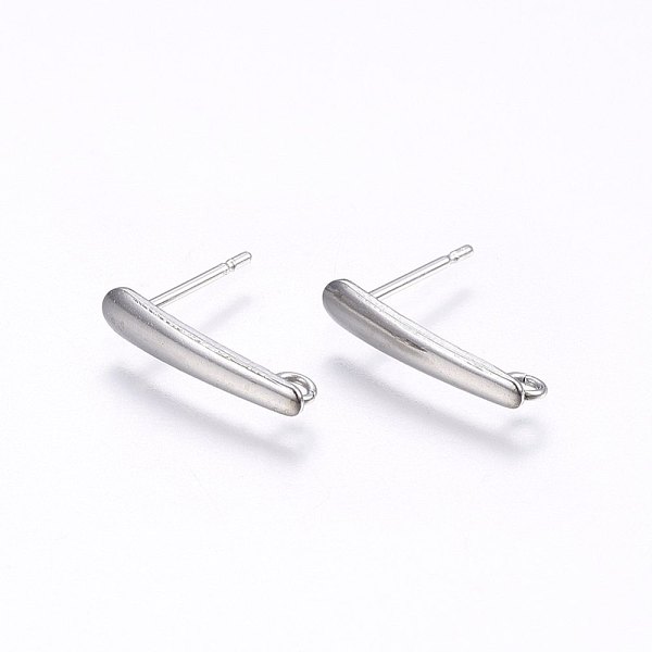 PandaHall 201 Stainless Steel Stud Earring Findings, with Loop and 304 Stainless Steel Pin, Rectangle, Stainless Steel Color, 15x3x1mm, Hole...
PandaHall 201 Stainless Steel Stud Earring Findings, with Loop and 304 Stainless Steel Pin, Rectangle, Stainless Steel Color, 15x3x1mm, Hole...