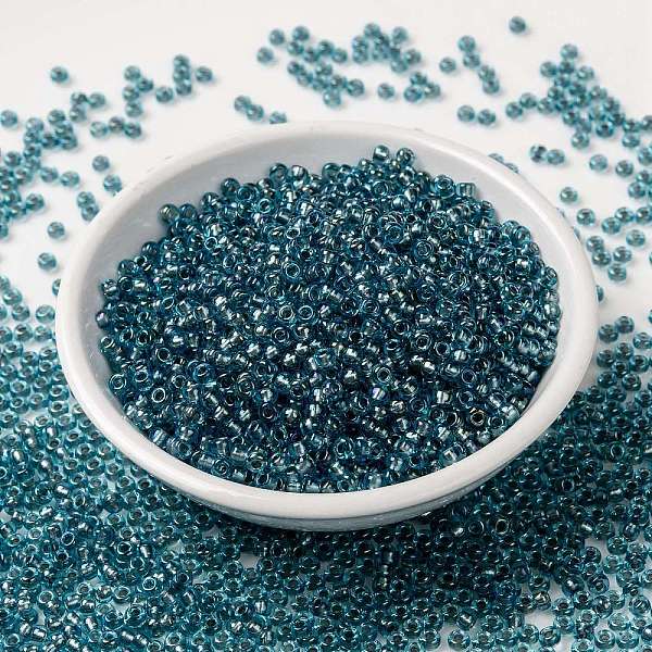 PandaHall MIYUKI Round Rocailles Beads, Japanese Seed Beads, (RR1824) Fancy Lined Silver Sky, 8/0, 3mm, Hole: 1mm, about 2111~2277pcs/50g..., Cyan
PandaHall MIYUKI Round Rocailles Beads, Japanese Seed Beads, (RR1824) Fancy Lined Silver Sky, 8/0, 3mm, Hole: 1mm, about 2111~2277pcs/50g..., Cyan