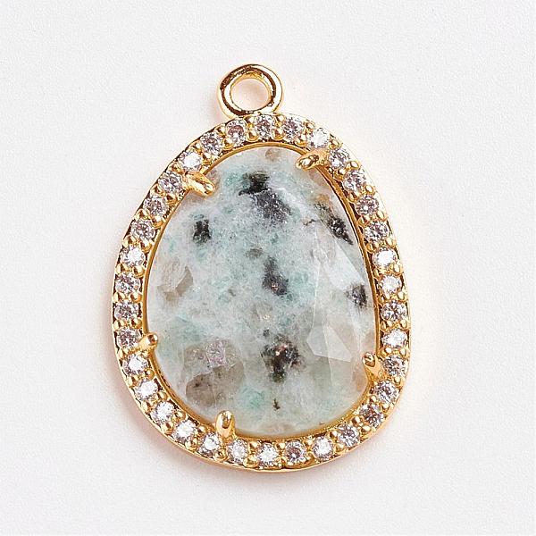PandaHall Synthetic Turquoise Pendants, with Golden Tone Brass Rhinestone Findings, Faceted, teardrop, Light Grey, 23x16.5x4mm, Hole: 2mm..., Gray
PandaHall Synthetic Turquoise Pendants, with Golden Tone Brass Rhinestone Findings, Faceted, teardrop, Light Grey, 23x16.5x4mm, Hole: 2mm..., Gray
