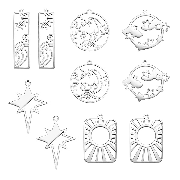 PandaHall 12Pcs 6 Styles 201 Stainless Steel Pendants, Laser Cut, 5 Pointed Star & Flat Round & Rectangle & Arch, Stainless Steel Color...
PandaHall 12Pcs 6 Styles 201 Stainless Steel Pendants, Laser Cut, 5 Pointed Star & Flat Round & Rectangle & Arch, Stainless Steel Color...