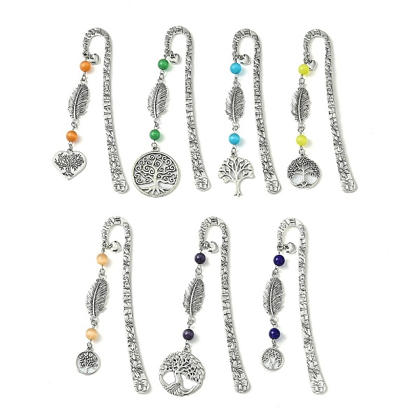 PandaHall 7Pcs 7 Style Tree of Life Feather Tibetan Style Alloy Pendant Bookmark with Cat Eye, Tibetan Style Hook Bookmarks, Mixed Color..., Multicolor
PandaHall 7Pcs 7 Style Tree of Life Feather Tibetan Style Alloy Pendant Bookmark with Cat Eye, Tibetan Style Hook Bookmarks, Mixed Color..., Multicolor