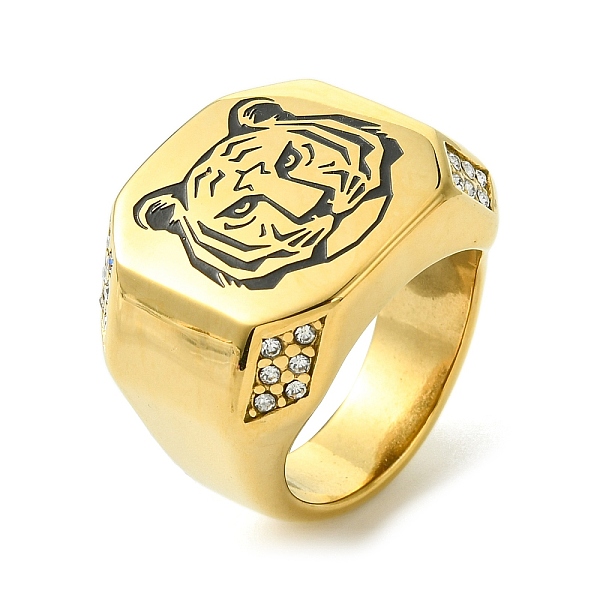 PandaHall 304 Stainless Steel Enamel Tiger Signet Rings, Rhinestone Wide Band Ring for Men, Golden, US Size 8~12(18.1~21.4mm), 22mm...
PandaHall 304 Stainless Steel Enamel Tiger Signet Rings, Rhinestone Wide Band Ring for Men, Golden, US Size 8~12(18.1~21.4mm), 22mm...