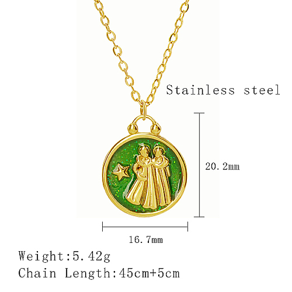 PandaHall Stainless Steel Enamel Constellation Pendant Necklaces, Real 18K Gold Plated, Gemini, 17.72 inch(45cm), Pendant: 20.2x16.7mm...
PandaHall Stainless Steel Enamel Constellation Pendant Necklaces, Real 18K Gold Plated, Gemini, 17.72 inch(45cm), Pendant: 20.2x16.7mm...