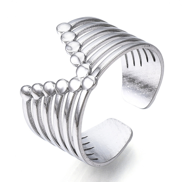 PandaHall 304 Stainless Steel Initial Letter V Open Cuff Ring, Hollow Chunky Ring for Women, Stainless Steel Color, US Size 7(17.3mm) 304...
PandaHall 304 Stainless Steel Initial Letter V Open Cuff Ring, Hollow Chunky Ring for Women, Stainless Steel Color, US Size 7(17.3mm) 304...