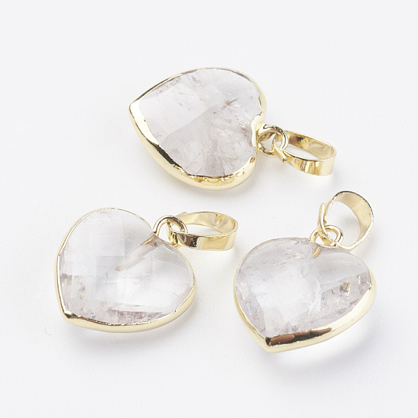 PandaHall Natural Quartz Crystal Pendants, Rock Crystal Pendants, with Brass Findings, Faceted, Heart, Golden, 14~15x12~12.5x4.5~5.5mm, Hole...
PandaHall Natural Quartz Crystal Pendants, Rock Crystal Pendants, with Brass Findings, Faceted, Heart, Golden, 14~15x12~12.5x4.5~5.5mm, Hole...