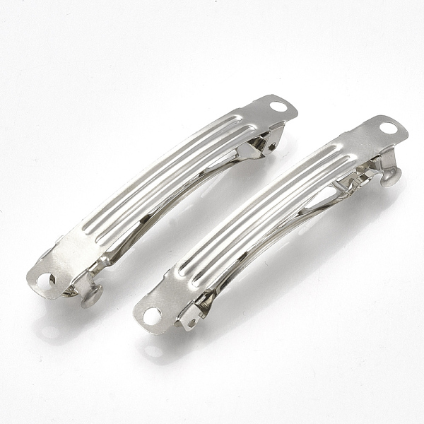 PandaHall Iron Hair Barrette Findings, French Hair Clip Findings, Platinum Color, about 59mm long, 6mm wide Iron
PandaHall Iron Hair Barrette Findings, French Hair Clip Findings, Platinum Color, about 59mm long, 6mm wide Iron
