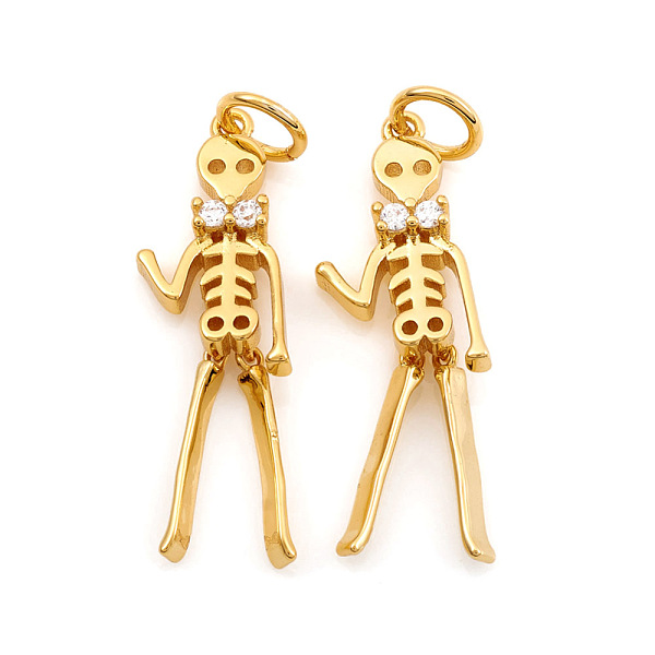 PandaHall Halloween Brass Micro Pave Cubic Zirconia Pendants, with Jump Ring, Skeleton Man, Clear, Real 18K Gold Plated, 24x7.5x3mm, Hole...
PandaHall Halloween Brass Micro Pave Cubic Zirconia Pendants, with Jump Ring, Skeleton Man, Clear, Real 18K Gold Plated, 24x7.5x3mm, Hole...