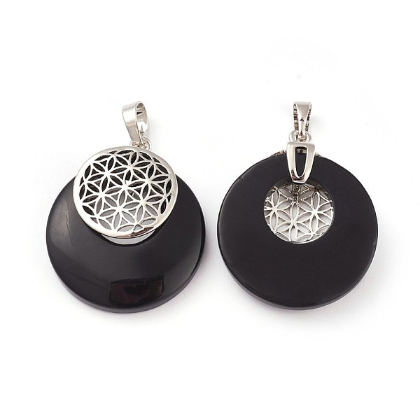 PandaHall Synthetic Black Stone Pendants, Spiritual Charms, with Platinum Tone Brass Findings, Flat Round with Flower of Life/Sacred...
PandaHall Synthetic Black Stone Pendants, Spiritual Charms, with Platinum Tone Brass Findings, Flat Round with Flower of Life/Sacred...