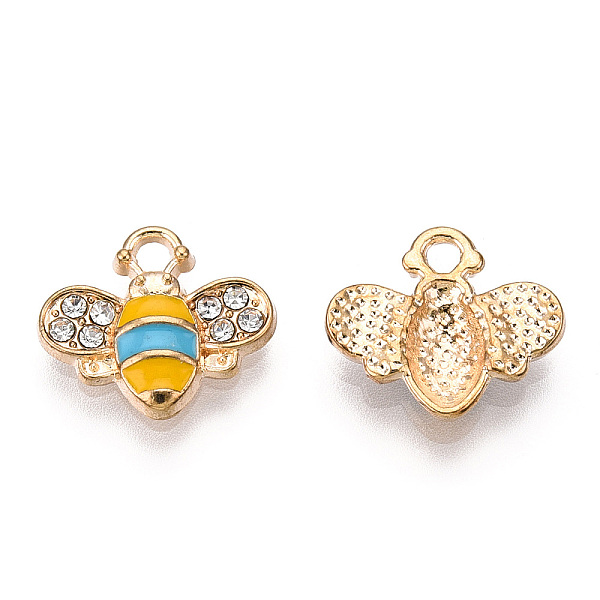 PandaHall Golden Plated Alloy Enamel Charms, with Rhinestone, Bee Charm, Deep Sky Blue, 12.5x14.5x2.5mm, Hole: 1.8mm Alloy Rhinestone+Enamel..., Clear
PandaHall Golden Plated Alloy Enamel Charms, with Rhinestone, Bee Charm, Deep Sky Blue, 12.5x14.5x2.5mm, Hole: 1.8mm Alloy Rhinestone+Enamel..., Clear