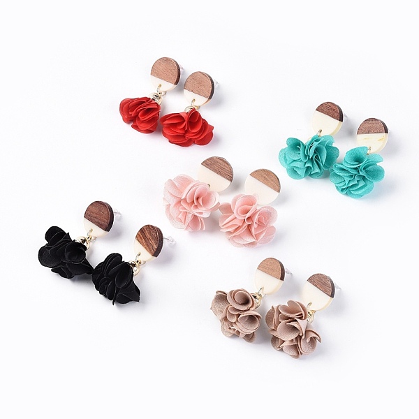 PandaHall Stud Earrings, with Cloth Pendant, Resin & Wood Pendants and Stainless Steel Findings, Flat Round and Flower, Mixed Color..., Multicolor
PandaHall Stud Earrings, with Cloth Pendant, Resin & Wood Pendants and Stainless Steel Findings, Flat Round and Flower, Mixed Color..., Multicolor