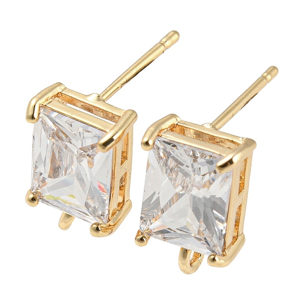 PandaHall Brass with Cubic Zirconia Stud Earring Findings, Rectangle, with Vertical Loops, Real 18K Gold Plated, Clear, 12x7mm, Hole: 1.6mm...
PandaHall Brass with Cubic Zirconia Stud Earring Findings, Rectangle, with Vertical Loops, Real 18K Gold Plated, Clear, 12x7mm, Hole: 1.6mm...