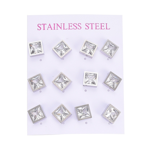 PandaHall Cubic Zirconia Stud Earrings, with 304 Stainless Steel Findings, Square/Rhombus, Clear, 12.2x12.2mm, Pin: 0.6mm, 6pairs/card Cubic...
PandaHall Cubic Zirconia Stud Earrings, with 304 Stainless Steel Findings, Square/Rhombus, Clear, 12.2x12.2mm, Pin: 0.6mm, 6pairs/card Cubic...