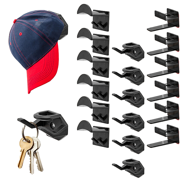 PandaHall BENECREAT 3 Style ABS Plastic Hat Hooks for Wall, Adhesive Hat Rack for Baseball Caps, Cap Organizer Holder, with Screw, Black...
PandaHall BENECREAT 3 Style ABS Plastic Hat Hooks for Wall, Adhesive Hat Rack for Baseball Caps, Cap Organizer Holder, with Screw, Black...