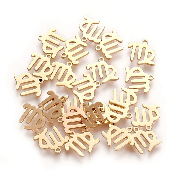 PandaHall 304 Stainless Steel Charms, Constellation/Zodiac Sign, Real 18K Gold Plated, Virgo, 9.7x10x1mm, Hole: 0.8mm 304 Stainless Steel...
PandaHall 304 Stainless Steel Charms, Constellation/Zodiac Sign, Real 18K Gold Plated, Virgo, 9.7x10x1mm, Hole: 0.8mm 304 Stainless Steel...
