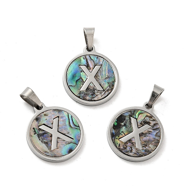 PandaHall 304 Stainless Steel with Paua Shell Pendants, Stainless Steel Color, Flat Round with Letter Charm, Letter.X, 18x16x1.5mm, Hole...
PandaHall 304 Stainless Steel with Paua Shell Pendants, Stainless Steel Color, Flat Round with Letter Charm, Letter.X, 18x16x1.5mm, Hole...