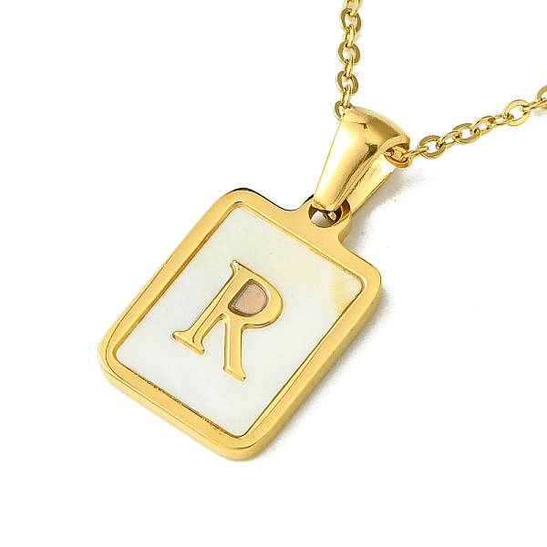 PandaHall Ion Plating(IP) Rectangle with Initial Letter 304 Stainless Steel Pendant Necklace, white Shell, Real 18K Gold Plated, Letter R...
PandaHall Ion Plating(IP) Rectangle with Initial Letter 304 Stainless Steel Pendant Necklace, white Shell, Real 18K Gold Plated, Letter R...